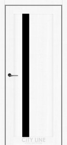 Дуб білий/Чорне скло